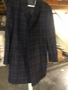 top coat Kenneth Cole Reaction-new-46L-navy plaid 海外 即決