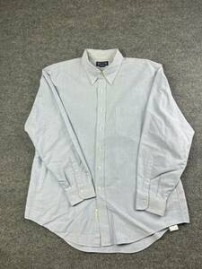 Vintage Land's End Button Down Shirt Men's 17.5-35 Blue Cotton Blend Hong Kong 海外 即決