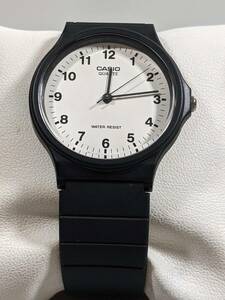 Casio MQ-24 White Dial Round Black Case 34 mm Black Band Watch 海外 即決