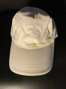 Porsche Design 911 Turbo Adjustable White Hat Cap with Green Writing Strap Back 海外 即決