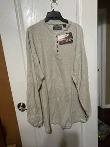 Vintage Point Zero 1/4 Button Long Sleeve Thermal Shirt Mens XL New with tags! 海外 即決