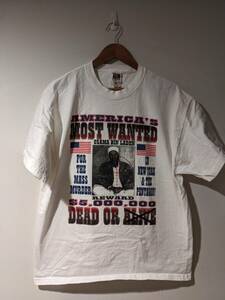 Vintage Y2K Osama Bin Laden Most Wanted Dead or Alive White X-Large T-Shirt 海外 即決