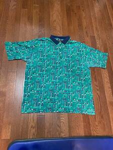 Chip Beck Collection Shirt Size L Large Polo Single Stitch All Over Print VTG 海外 即決