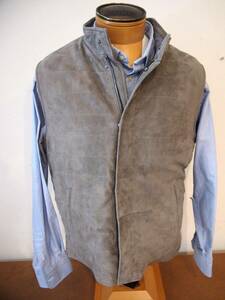 Peter Millar Crown Crafted Stretch Suede Quilted Vest NWT XL $1498 Gale Grey 海外 即決