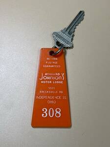 Howard Johnson's Hotel Motel Room Key Fob & Key Independence Ohio #308 海外 即決
