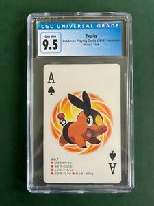 CGC 9.5 Tepig ポケモン Japanese Black White Kyurem Poker Playing Card 海外 即決