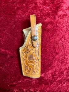 Alamo leather goods Beautifully Hand Carved holster Colt 45 Auto 313L 海外 即決