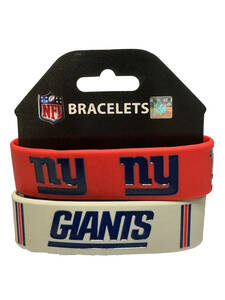 New York Giants NFL Rubber Silicon Bracelet Wristband 2-Pack 海外 即決