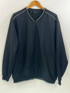 Mens Large L Walter Hagen Long Sleeve Golf Pullover Shirt Jacket Black V-Neck 海外 即決