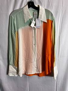 Equipment FEMME summer multicolor button down silk shirt Size L. $325 海外 即決