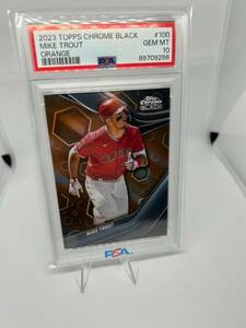 2023 Topps Chrome Black Mike Trout #100 Orange Refractor /25 Angels 海外 即決