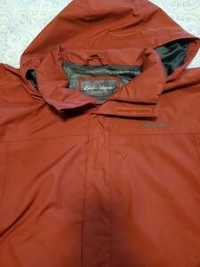 Eddie Bauer Men's Large Red Zippered Jacket with Hood 海外 即決