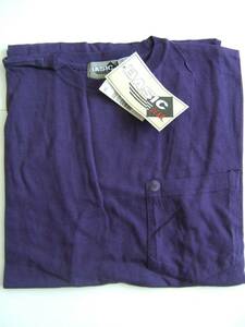 RARE VINTAGE BASIC GEAR 1990S 100% COTTON PURPLE T-SHIRT POCKET MEN SMALL NWT 海外 即決