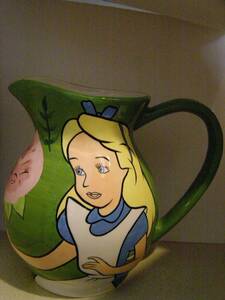 RARE Disney Auctions Alice in Wonderland Ceramic Pitcher / Container LE250 MIB 海外 即決