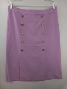 NY&Co Women's sz 14 Straight Light Purple Skirt w/ Button Trim NWT 海外 即決