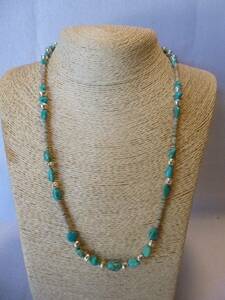 Genuine Turquoise Nugget & 925 Native American Navajo Southwestern Necklace 海外 即決