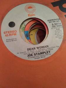 Joe Stampley, Dear Woman ~ 1975 Epic プロモ 45 +sleeve 海外 即決