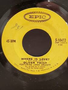 OLIVER TWIST 7" 45 RPM "Where is Love /" & "Beverly" VG condition 海外 即決