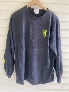 Vintage Pre-Owned Browning Arms Black Long Sleeve Solid T-Shirt Adult Size L 海外 即決