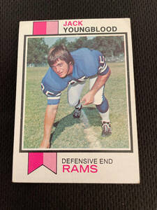 JACK YOUNGBLOOD ROOKIE 1973 TOPPS LOS ANGELES RAMS RC LEGEND FOOTBALL CARD !! 海外 即決
