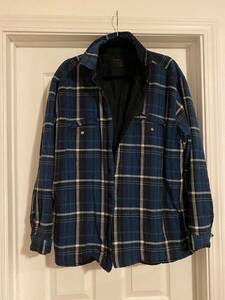 mens piping hot blue grey black white plaid jacket size large 海外 即決