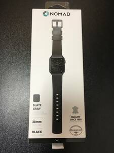 Nomad - Leather Watch Strap for Apple Watch 38mm - Slate gray with black hardwar 海外 即決