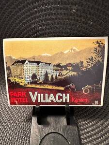 Travel Label Souvenir luggage, trunk, 1940-50’s Park Hotel Villach Austria 海外 即決