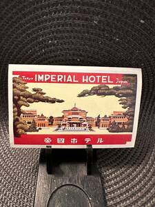Travel Label Souvenir luggage, trunk, 1940-50’s Imperial Hotel Tokyo, Japan 海外 即決