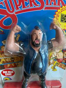 WWF LJN Wrestling Superstars One Man Gang Figure MOC WWE on Hulk Hogan Card 海外 即決