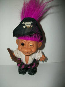 Vintage TROLL Pirate Russ 4" Halloween Costume Neon Hair Original 海外 即決