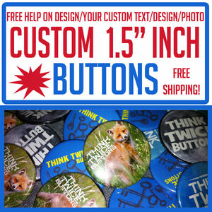 150 Custom 1.5" inch Buttons Badges Pins Punk Indie Bands Rock Pinback 海外 即決