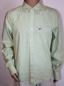 Vintage HOLLISTER California Men's XL Green Striped Button Down LS Shirt GUC 海外 即決