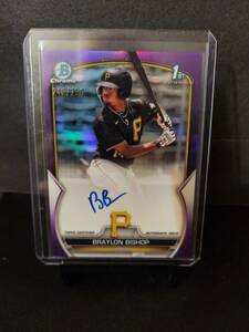 2023 Bowman Chrome Braylon Bishop 1st Auto Purple Refractor /250 #CPA-BB Pirates 海外 即決