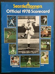 SEATTLE MARINERS 1978 SEASON OPENER UNSCORED GAME PROGRAM v MINNESOTA TWINS 海外 即決