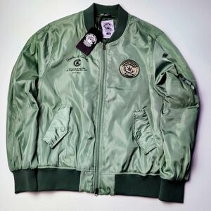 Crooks & Castles Bomber Zip Jacket Men's Large Mint Green High Society 420 Style 海外 即決
