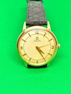 1945 Omega 14k Yellow Gold Swiss Made Automatic Bumper Wrist Mans Watch.Vintage 海外 即決