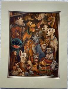 Disney Parks Exclusive Darren Wilson Print 14"x18" Disney Dog Days - SIGNED 海外 即決