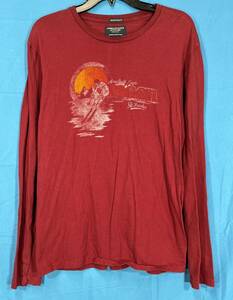 AMERICAN EAGLE Vintage Slim Fit MAROON RED Jersey Knit GRAPHIC Tee T-SHIRT M 海外 即決