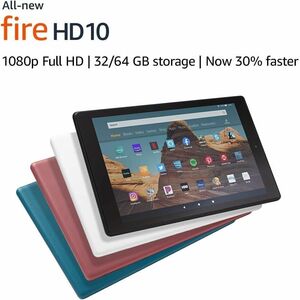 NEW! Amazon Fire HD 10 Tablet 10.1" 1080p Full HD 32 GB (2019) Black w/ Alexa 海外 即決