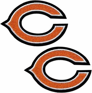 NEW 4pc Chicago Bears Rugby Fans Iron On Sew On Embroidered Patch w/ Sewing Kit 海外 即決