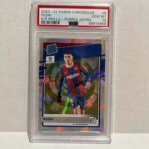 2020 Panini Chronicles Donruss Rated Rookies La Liga 8 Pedri Purple Astro PSA 10 海外 即決