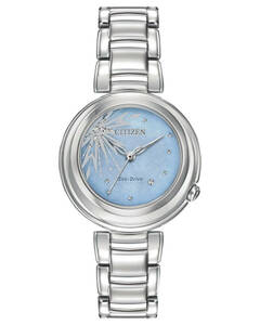 Citizen EM0580-58N Elsa DISNEY PRINCESS Frozen II Blue MOP Dial Diamond Watch 海外 即決