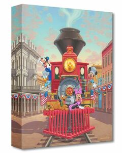 Mickey Train Disney Art Manuel Hernandez Lt Ed TOC Print All Aboard Engine 25 海外 即決