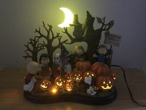 Peanuts Gang Danbury Mint WELCOME GREAT PUMPKIN Lighted Sculpture WORKS w/ Box 海外 即決