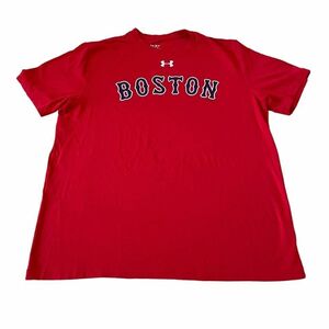 Boston Red Sox Under Armour T-Shirt Men’s XL Red Loose Fit Heatgear MLB Baseball 海外 即決