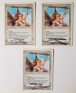 MTG 3x Serra Angel 4th autograph Douglas Shuler 海外 即決