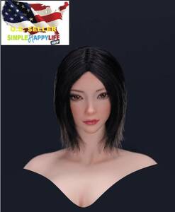 1/6 female head BLACK Hair for Phicen hot toys 12" figure YMT089 D USA 海外 即決