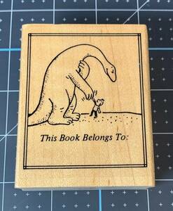 Vintage Danny and the Dinosaur Bookplate Rubber Stamp #401 Syd Hoff Kidstamps 海外 即決