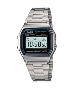 *NEW* Casio Men's A158WA-1DF Stainless Steel Digital Watch 海外 即決