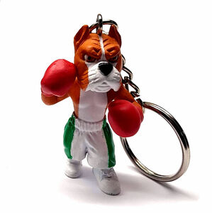 DOG BOXER MINI ANIMAL NEW FIGURE KEYCHAIN PULL 1.75" TALL NEIGHBORHOOD RASCALS 海外 即決